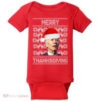 Merry Thanksgiving Funny Biden Ugly Christmas Baby Bodysuit thumb 0