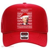Merry Thanksgiving Funny Biden Ugly Christmas Hat thumb 0