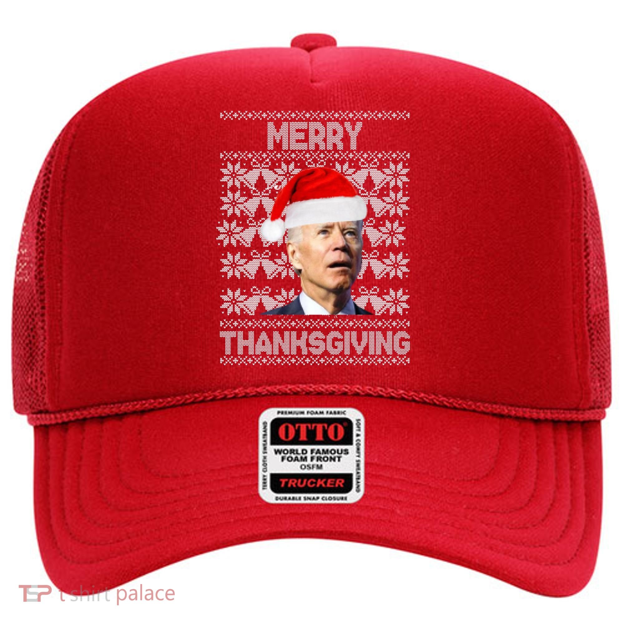 Merry Thanksgiving Funny Biden Ugly Christmas Hat