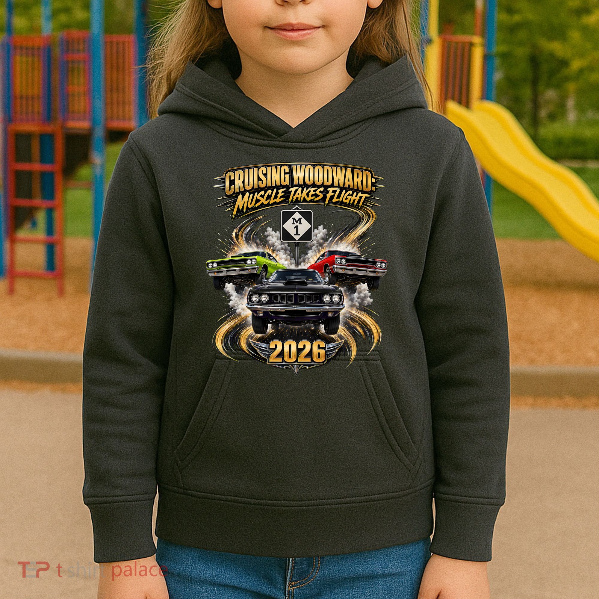 Muscle Takes Flight Crusing Woodward M1 2026 Kids Hoodie