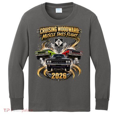 Muscle Takes Flight Crusing Woodward M1 2026 Kids Long Sleeve Shirt