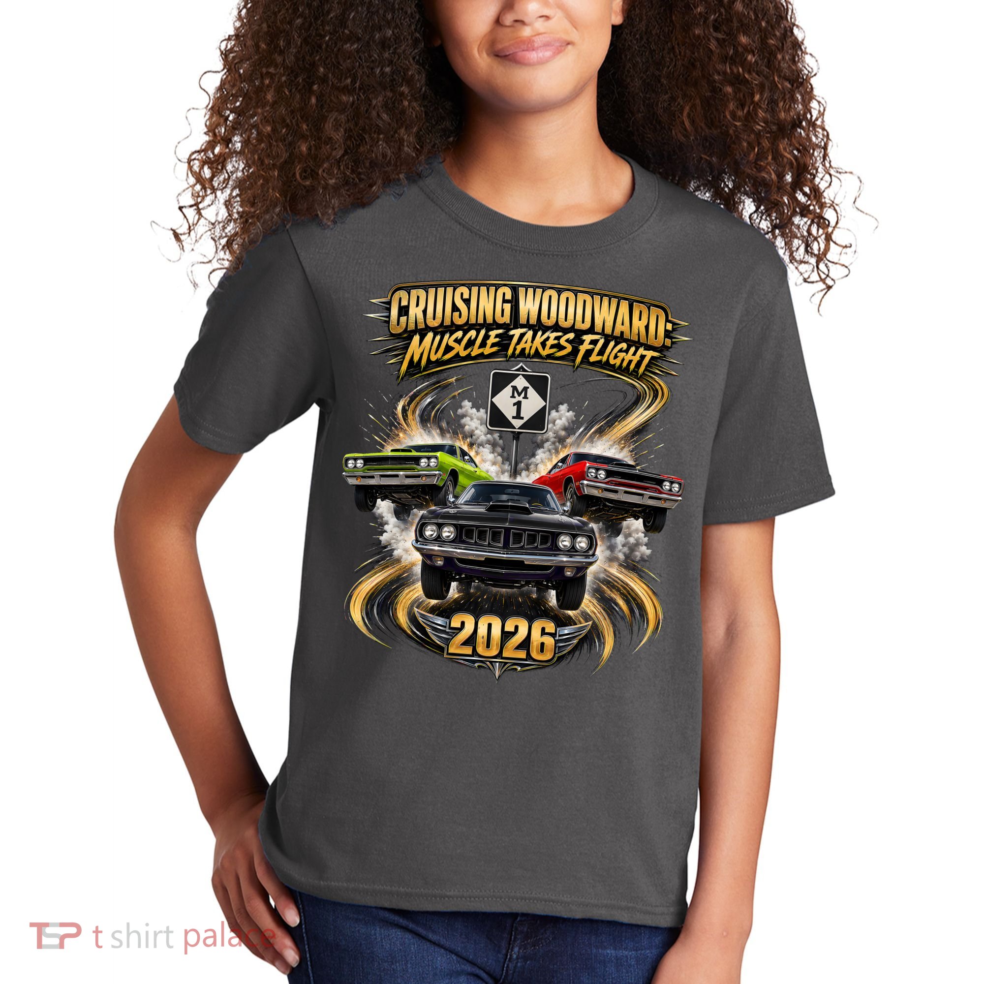 Muscle Takes Flight Crusing Woodward M1 2026 Kids T-Shirt