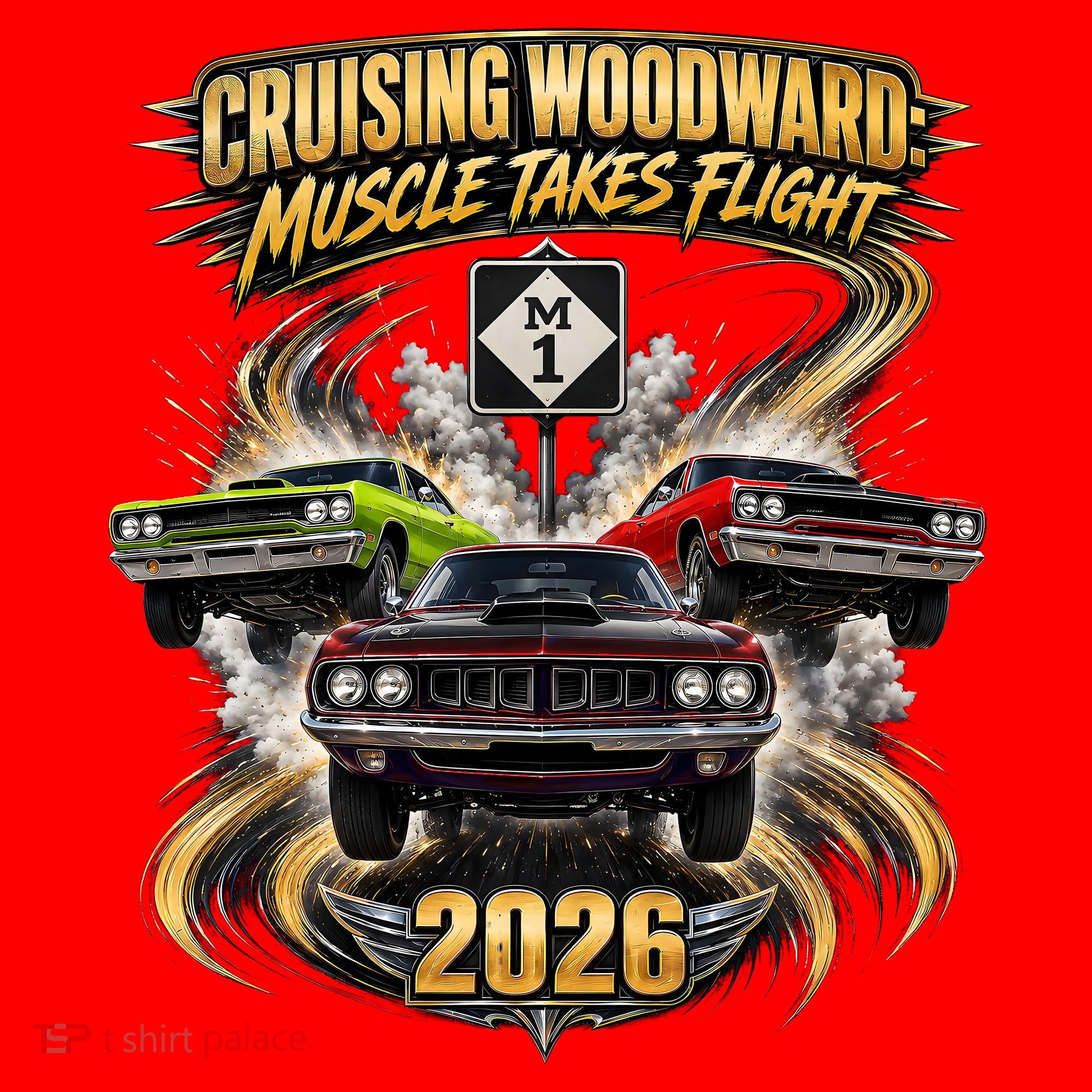 Muscle Takes Flight Crusing Woodward M1 2026 Santa Hat