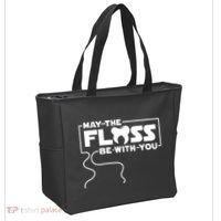 May The Floss Be With You Dentist Dentistry Dental Tote Bag thumb 2