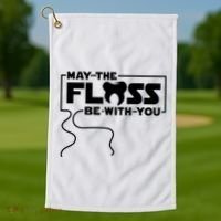 May The Floss Be With You Dentist Dentistry Dental Golf Towel thumb 1
