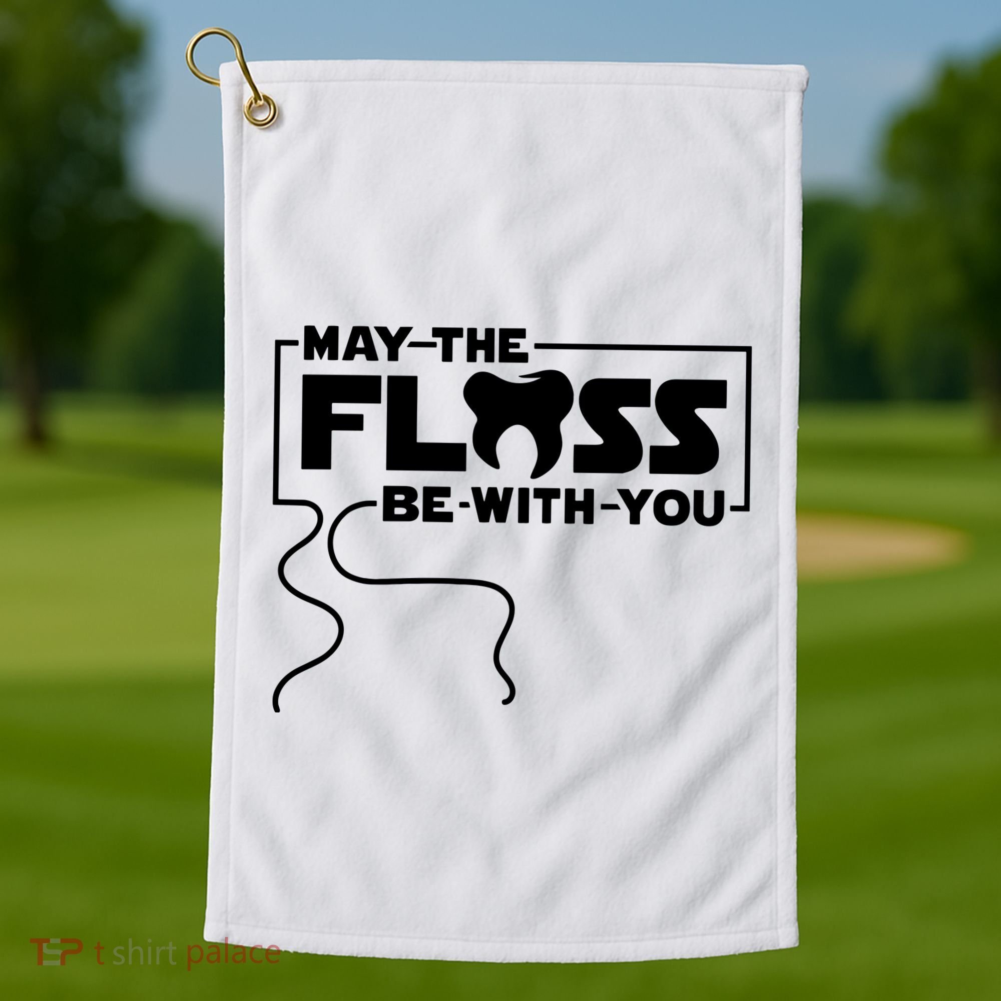 May The Floss Be With You Dentist Dentistry Dental Golf Towel