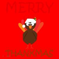 Merry Thankmas Funny Thanksgiving Turkey Santa Hat thumb 1