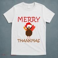 Merry Thankmas Funny Thanksgiving Turkey T-Shirt thumb 5
