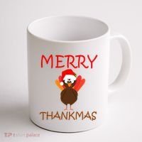 Merry Thankmas Funny Thanksgiving Turkey Coffee Mug thumb 1