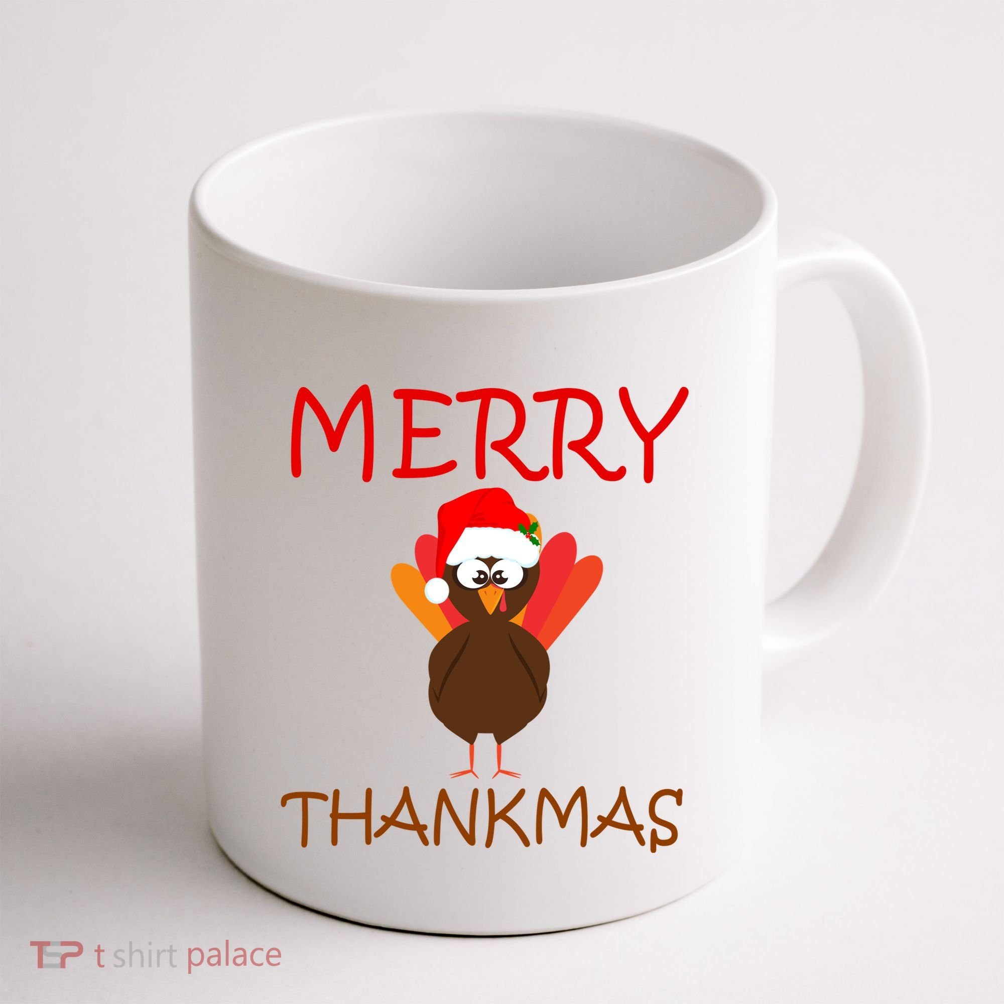 Merry Thankmas Funny Thanksgiving Turkey Coffee Mug