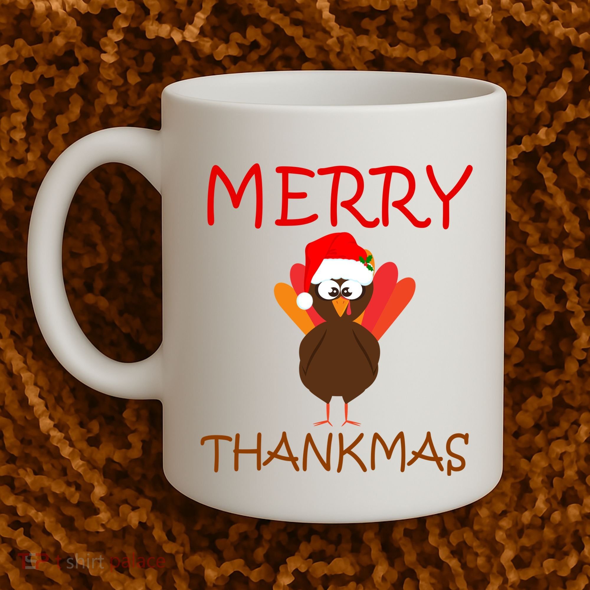Merry Thankmas Funny Thanksgiving Turkey Coffee Mug