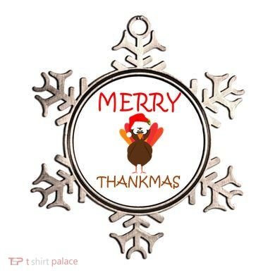 Merry Thankmas Funny Thanksgiving Turkey Ornament