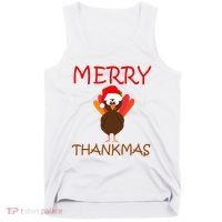 Merry Thankmas Funny Thanksgiving Turkey Tank Top thumb 0