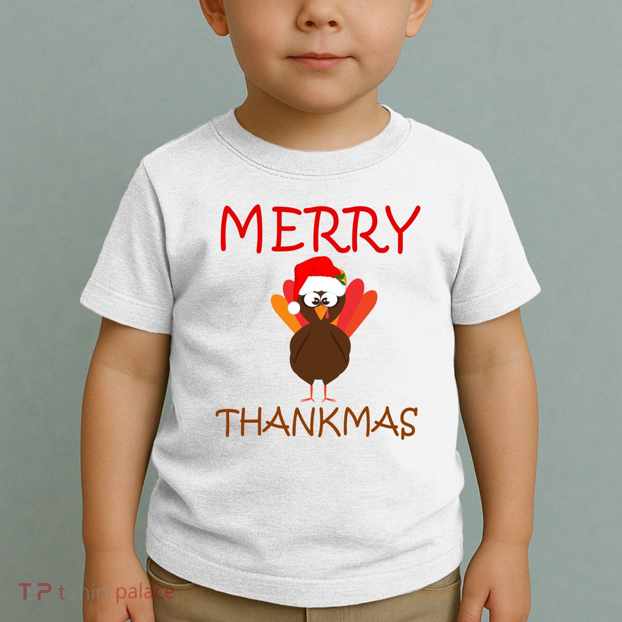 Merry Thankmas Funny Thanksgiving Turkey Toddler T-Shirt