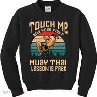 Muay Thai Funny Quote Kickboxing Thailand Boxing Kids Sweatshirt thumb 0
