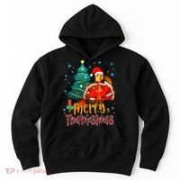 Merry Thanksmas Funny Turkey Santa Christmas Thanksgiving Hoodie thumb 0
