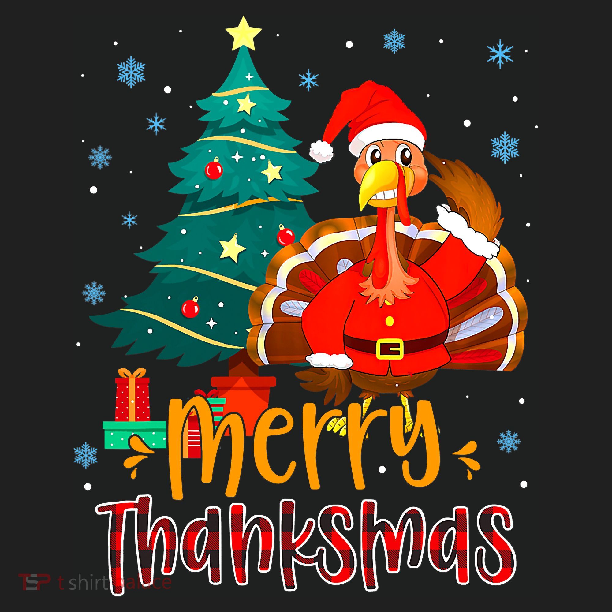 Merry Thanksmas Funny Turkey Santa Christmas Thanksgiving Beanie