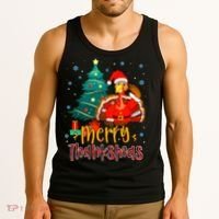 Merry Thanksmas Funny Turkey Santa Christmas Thanksgiving Tank Top thumb 3