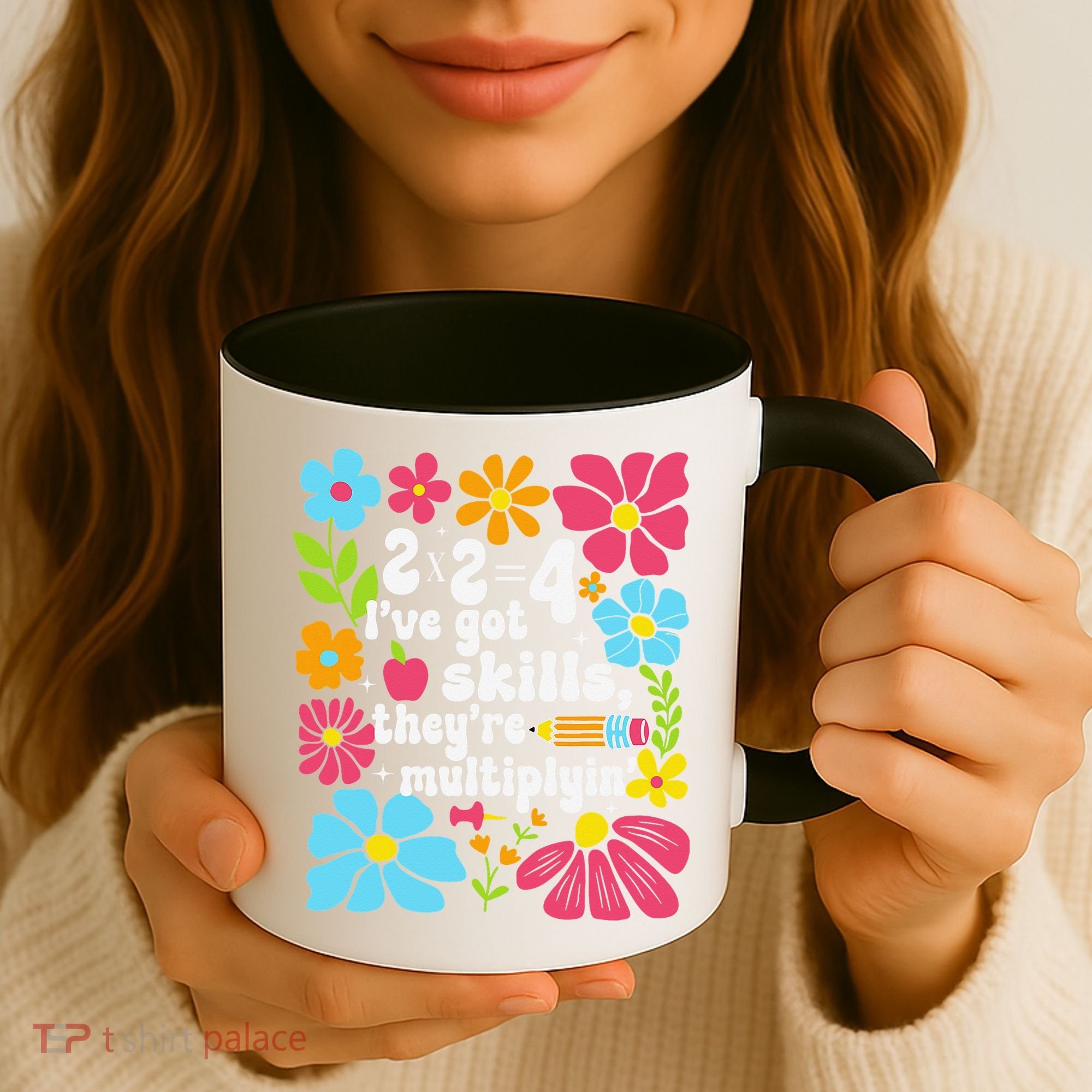 Math Teacher Floral Pi Teacher Math Mathematics Happy Pi Coffee Mug