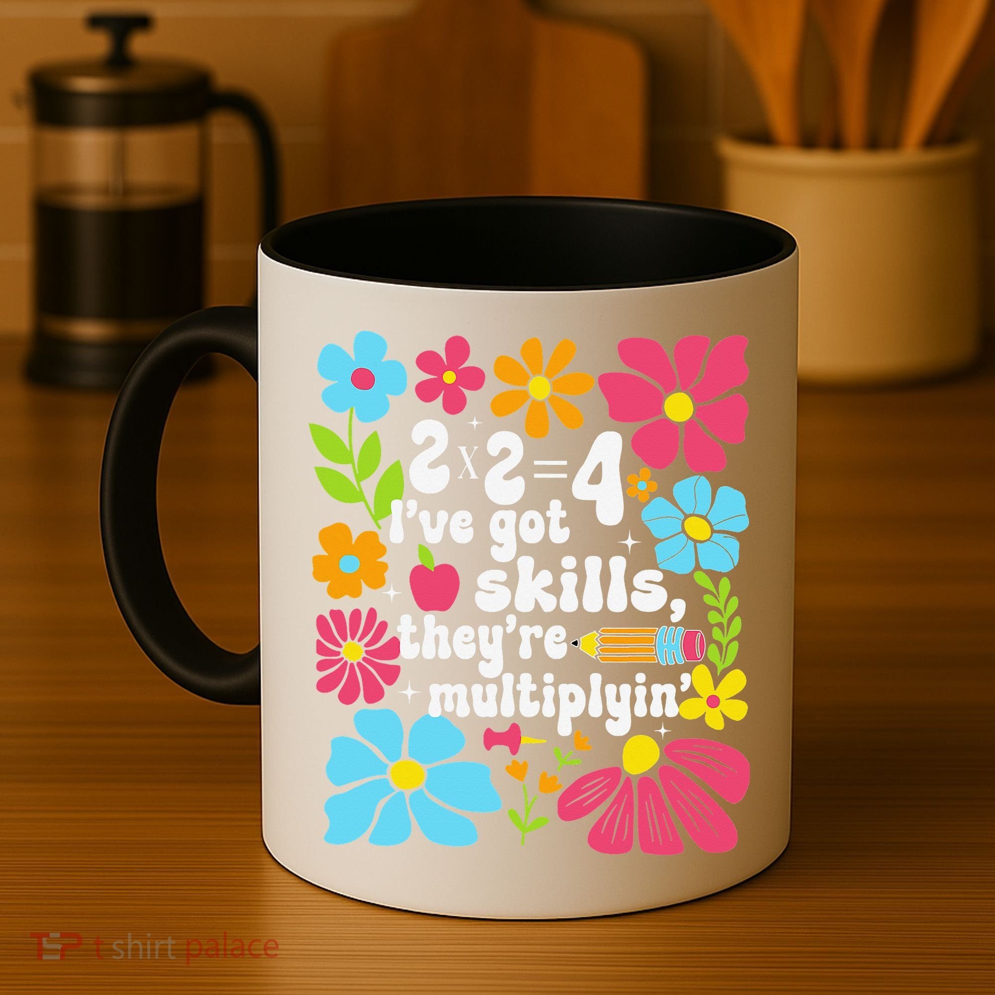 Math Teacher Floral Pi Teacher Math Mathematics Happy Pi Coffee Mug