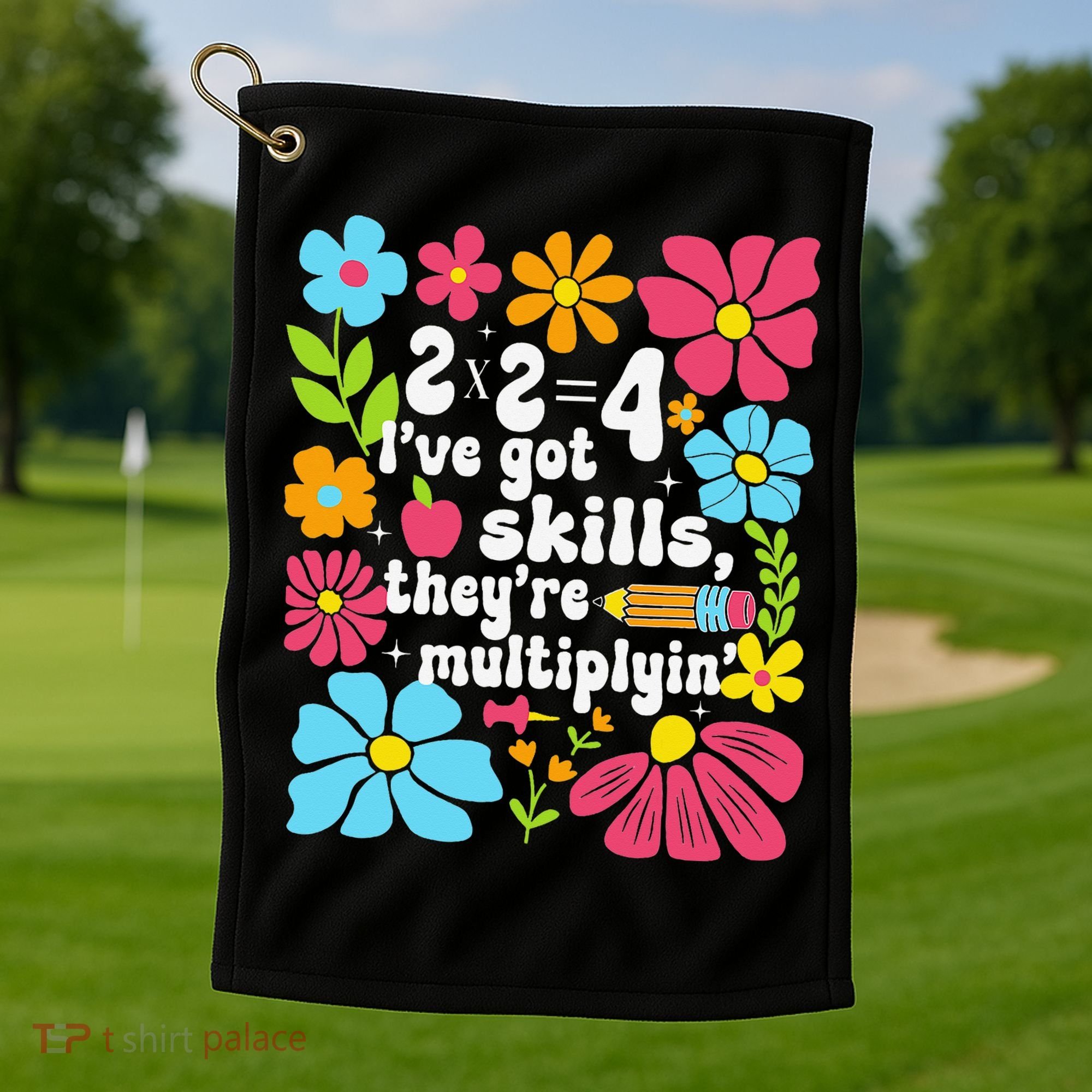 Math Teacher Floral Pi Teacher Math Mathematics Happy Pi Golf Towel