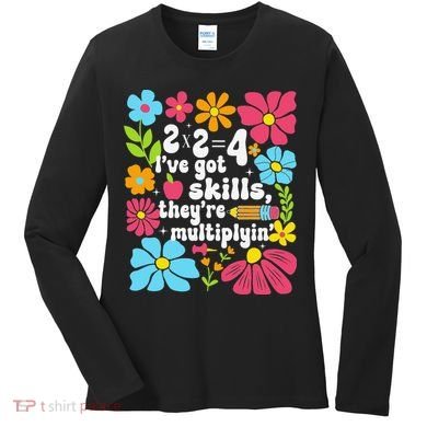 Math Teacher Floral Pi Teacher Math Mathematics Happy Pi Women's Long Sleeve Shirt