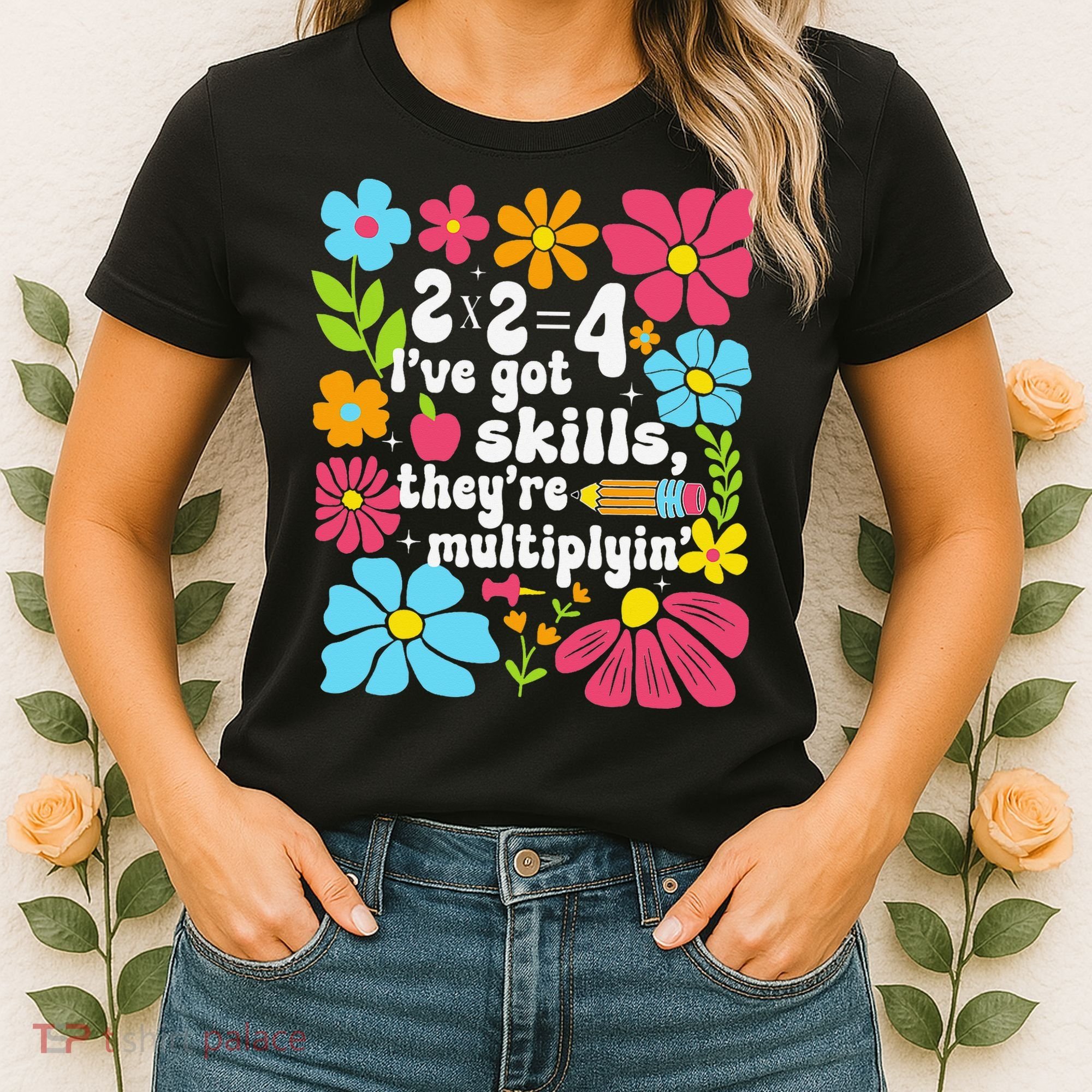 Math Teacher Floral Pi Teacher Math Mathematics Happy Pi Women's T-Shirt