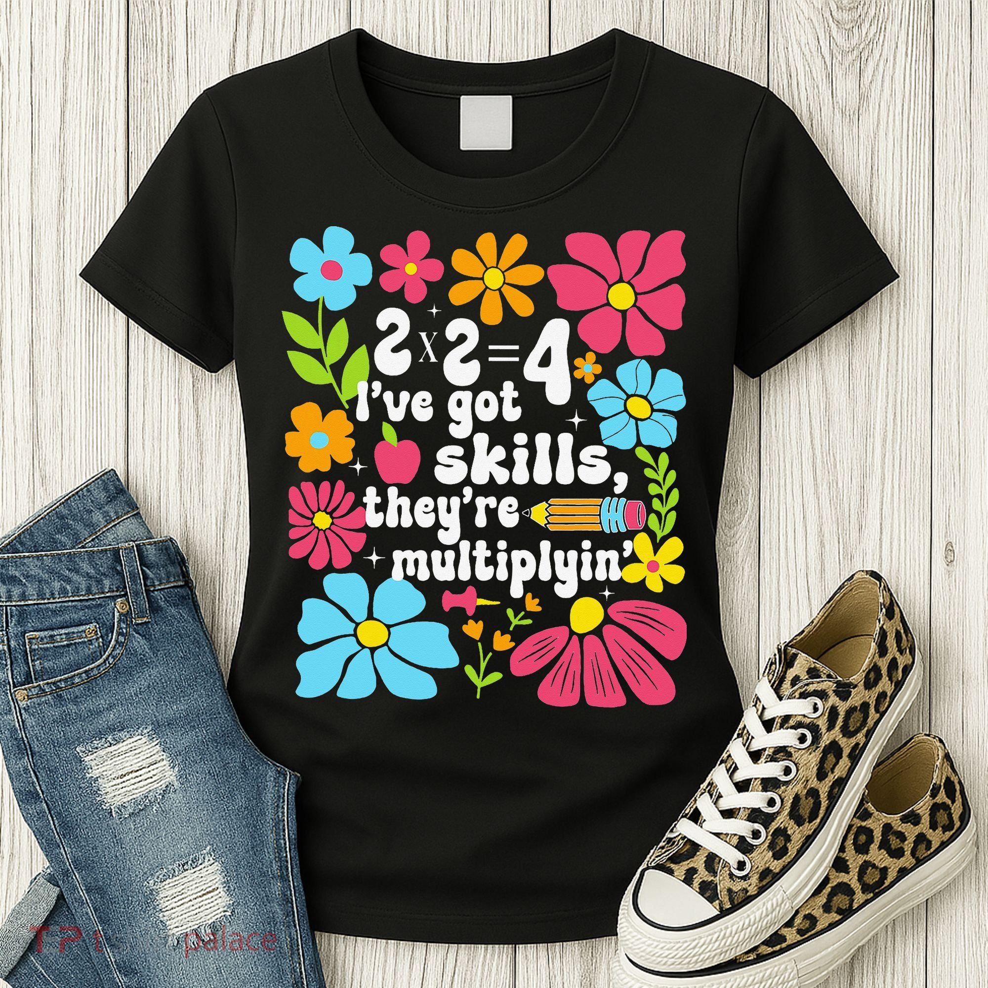 Math Teacher Floral Pi Teacher Math Mathematics Happy Pi Women's T-Shirt