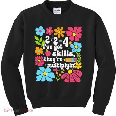 Math Teacher Floral Pi Teacher Math Mathematics Happy Pi Kids Sweatshirt