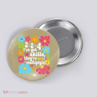Math Teacher Floral Pi Teacher Math Mathematics Happy Pi Button