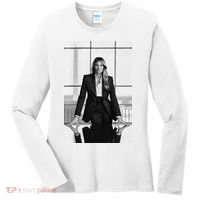 Melania Trump First Lady Official White House Portrait Women's Long Sleeve Shirt thumb 0