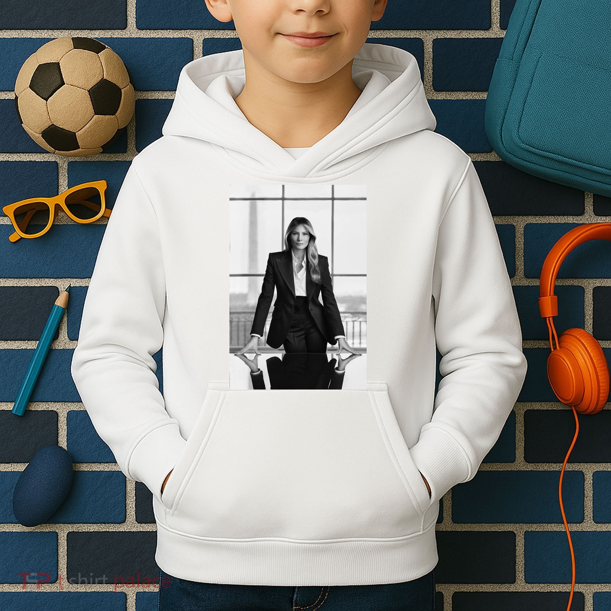 Melania Trump First Lady Official White House Portrait Kids Hoodie