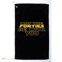 May the Forties Be With You Funny 40th Birthday Gift  Golf Towel thumb 0