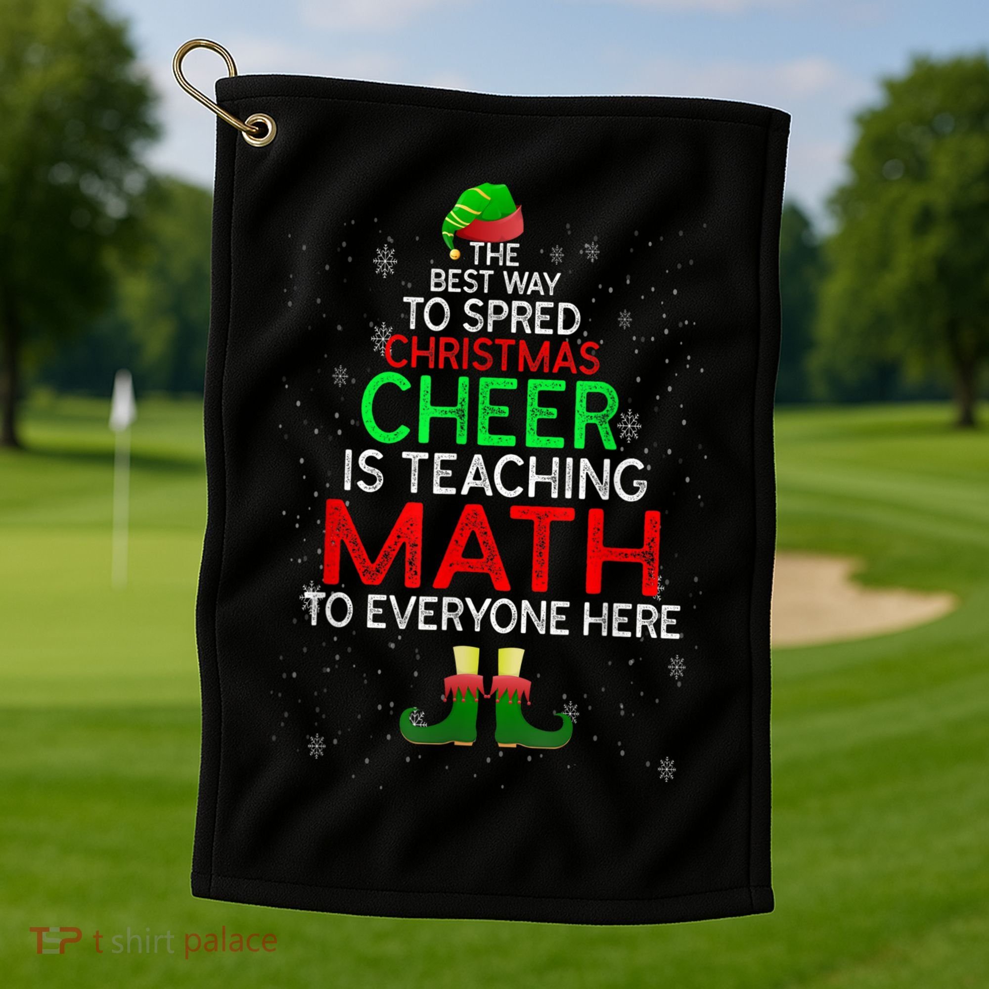 Math Teacher Funny Quote Christmas Golf Towel