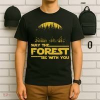 May The Forest Be With You Camping Gifts Scifi Nerd T-Shirt thumb 6