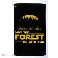 May The Forest Be With You Camping Gifts Scifi Nerd Golf Towel thumb 0