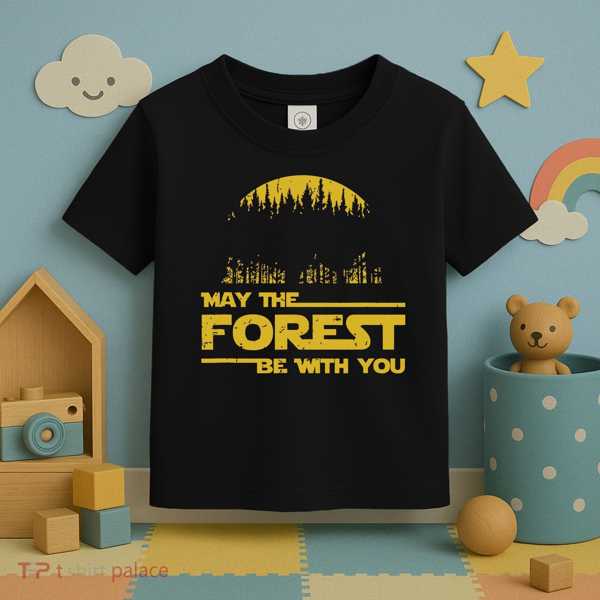 May The Forest Be With You Camping Gifts Scifi Nerd Toddler T-Shirt