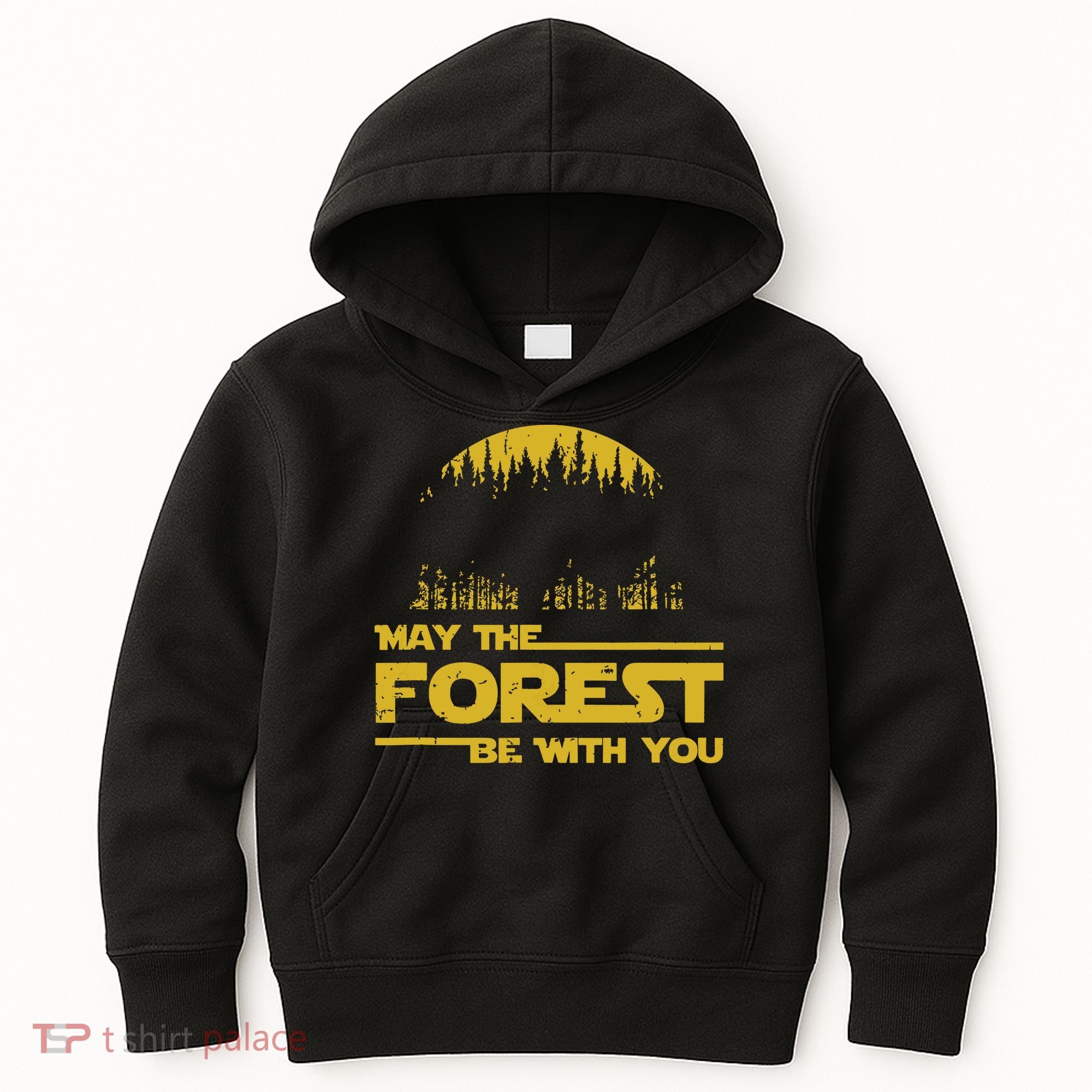 May The Forest Be With You Camping Gifts Scifi Nerd Kids Hoodie