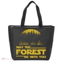 May The Forest Be With You Camping Gifts Scifi Nerd Tote Bag thumb 0