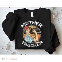 Mother Trucker Female CDL Semi Truck Driver Sweatshirt thumb 2