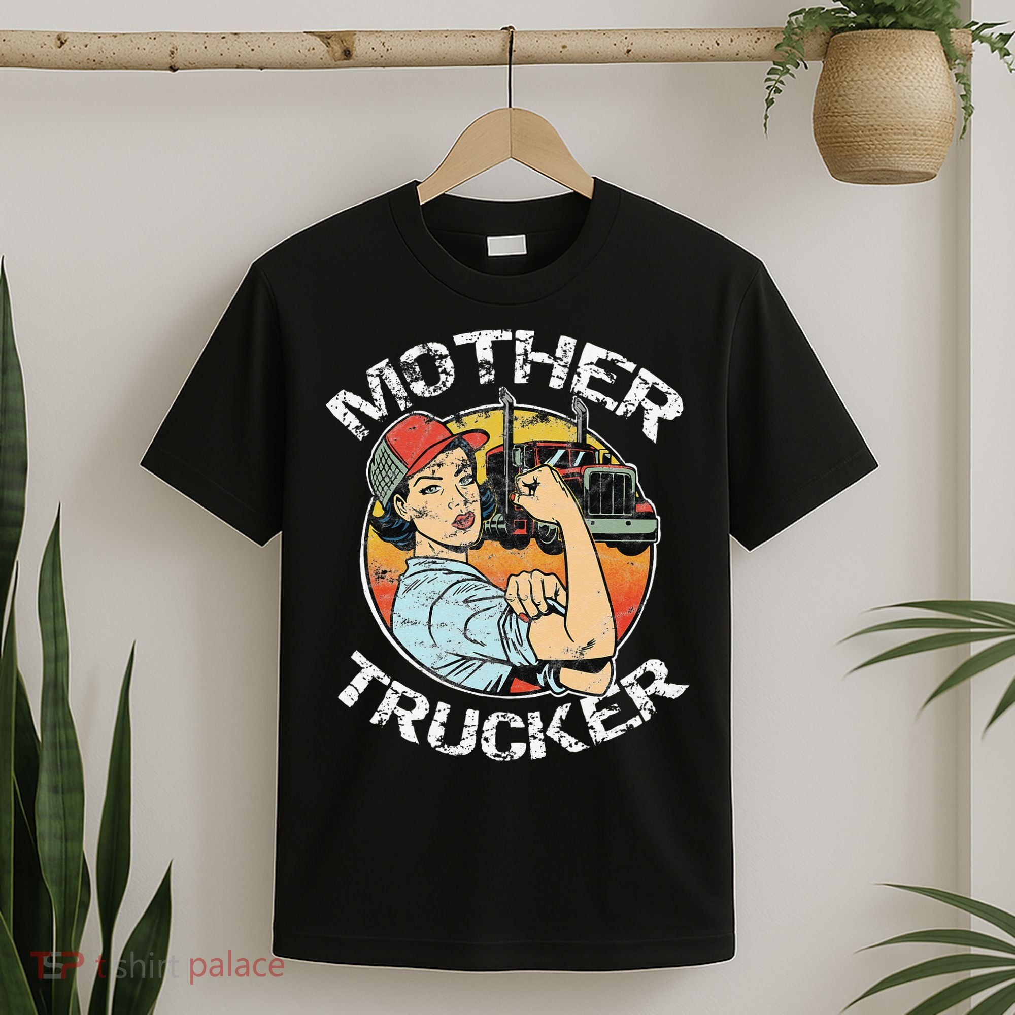 Mother Trucker Female CDL Semi Truck Driver T-Shirt