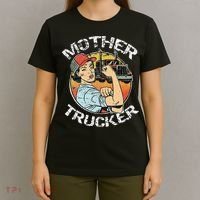 Mother Trucker Female CDL Semi Truck Driver T-Shirt thumb 4
