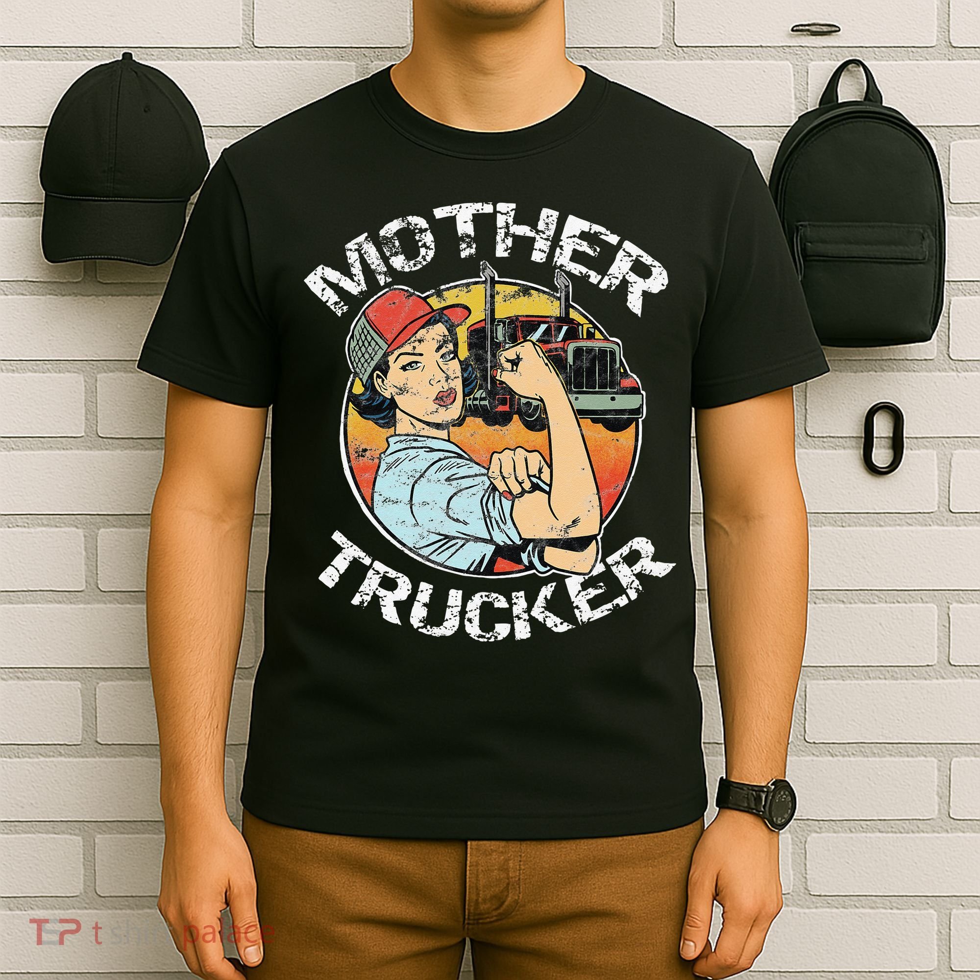 Mother Trucker Female CDL Semi Truck Driver T-Shirt