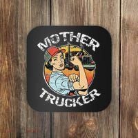 Mother Trucker Female CDL Semi Truck Driver Coaster thumb 0