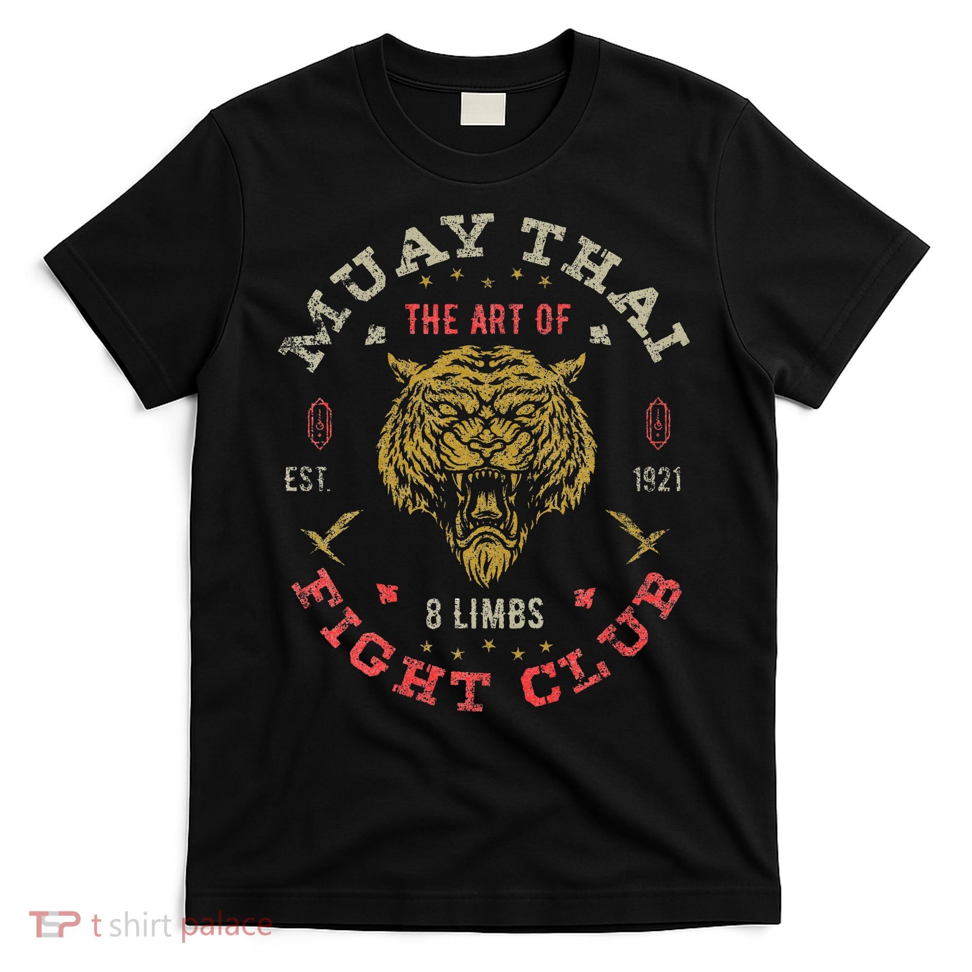 Muay Thai Fighter Vintage Twin Tiger Art Of 8 Limbs T-Shirt