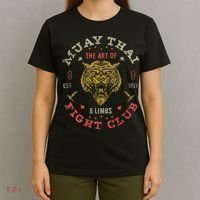 Muay Thai Fighter Vintage Twin Tiger Art Of 8 Limbs T-Shirt thumb 4