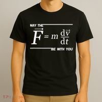 May The (F=m*dv/dt) Be With You Funny Gift For Physics Science T-Shirt thumb 3