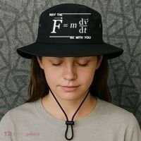 May The (F=m*dv/dt) Be With You Funny Gift For Physics Science Bucket Hat thumb 3