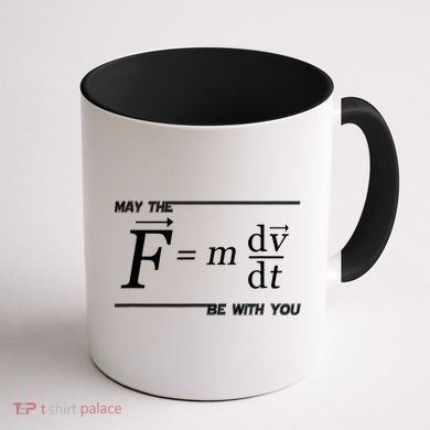 May The (F=m*dv/dt) Be With You Funny Gift For Physics Science Coffee Mug back