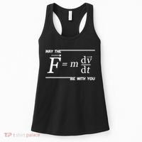 May The (F=m*dv/dt) Be With You Funny Gift For Physics Science Women's Tank Top thumb 0
